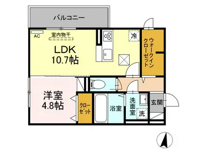 AVENIR宮内町Ⅱ(1LDK/1階)の間取り写真