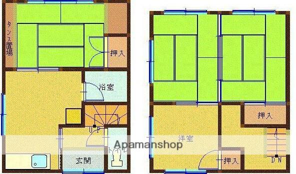 指宿枕崎線 慈眼寺駅 徒歩15分 2階建 築38年(4K)の間取り写真