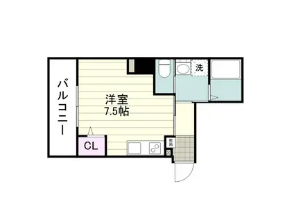 ウェルブライト加治屋(ワンルーム/6階)の間取り写真