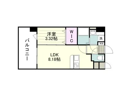 リアンシエルブルー高麗(1LDK/3階)の間取り写真