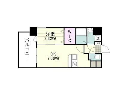 リアンシエルブルー高麗(1DK/8階)の間取り写真