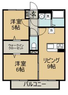 IST-GARDEN A棟(2LDK/2階)の間取り写真