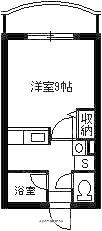レインボー荒田Ⅱ(1K/5階)の間取り写真