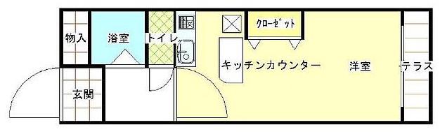 サニークレスト南林寺(ワンルーム/3階)の間取り写真