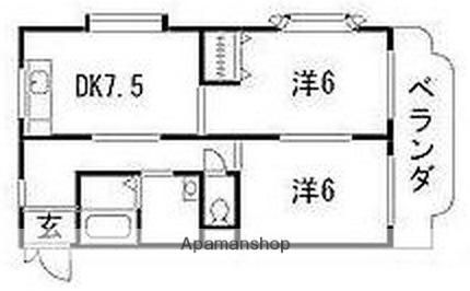 アメニティパレスTABATA(2DK/2階)の間取り写真