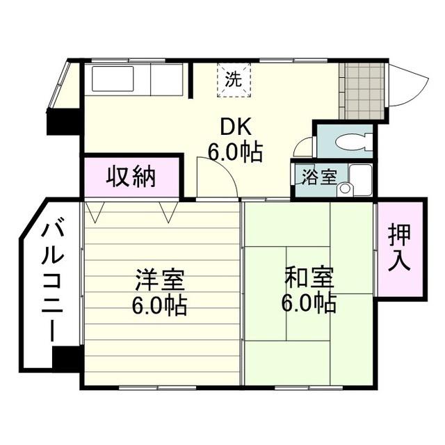 大竜マンション(2DK/2階)の間取り写真