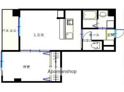キャトルフィーユ(1LDK/3階)の間取り写真