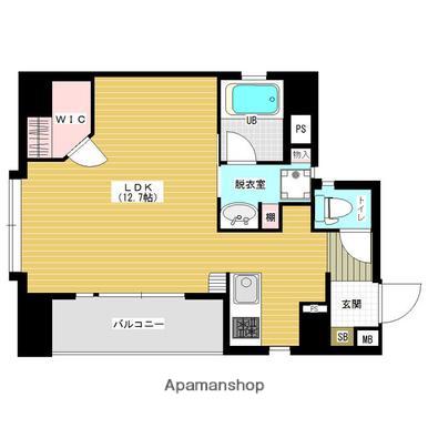 レジデンス光・上之園(ワンルーム/5階)の間取り写真