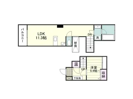 STEP(1LDK/2階)の間取り写真