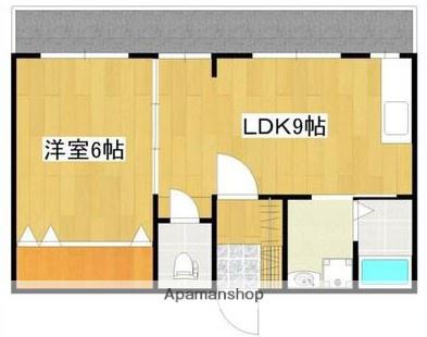 唐湊ハイツ(1LDK/2階)の間取り写真