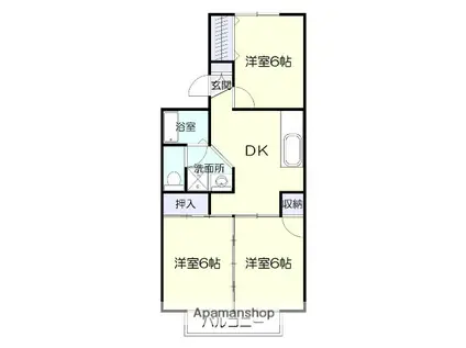 セジュール中山(3DK/2階)の間取り写真