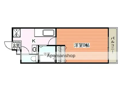 セラセーヌ(1K/1階)の間取り写真