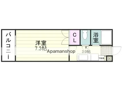 ツールド新照院(1K/5階)の間取り写真