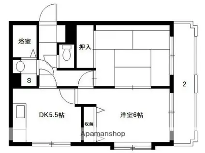 エトワール・ドゥ・エスポワール(2DK/2階)の間取り写真