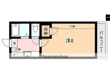 ロイヤルメゾン下荒田(1K/4階)の間取り写真