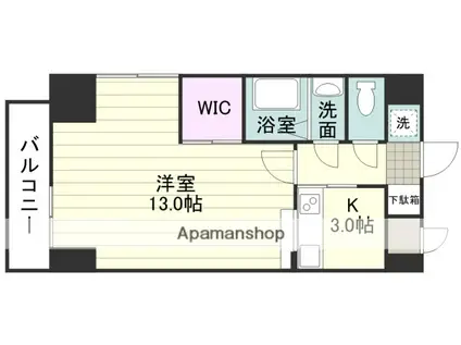 ステージルビーグラス(1DK/4階)の間取り写真