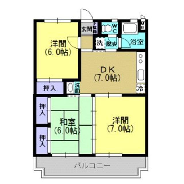 山下ハイツ(3DK/2階)の間取り写真