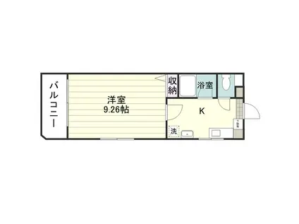 アーバン上荒田(1K/2階)の間取り写真