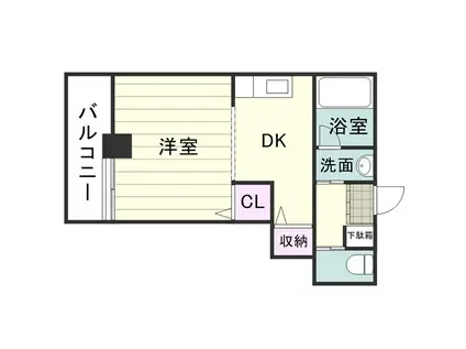 トーカンマンション平之町(1DK/2階)の間取り写真