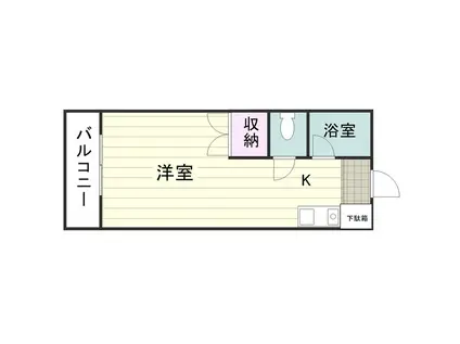 ドミール郡元(ワンルーム/1階)の間取り写真