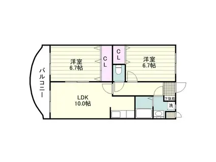 プランドール(2LDK/2階)の間取り写真