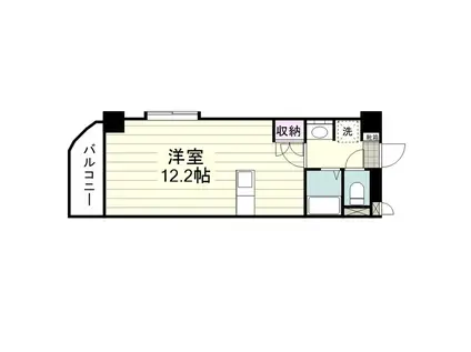 プレジデント下荒田(ワンルーム/2階)の間取り写真