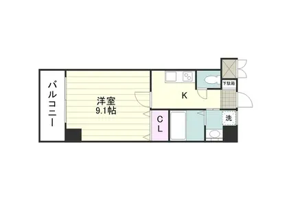 グリュッケン・ハム(1K/7階)の間取り写真