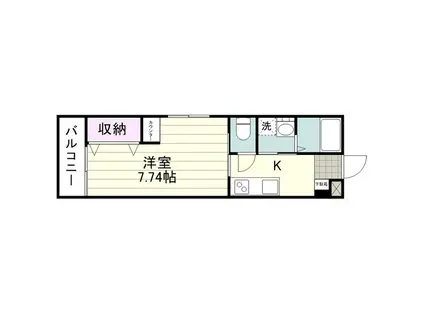 ラピロス鴨池(1K/3階)の間取り写真