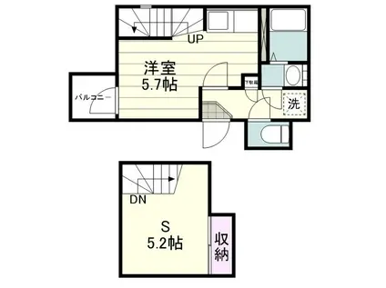 オーシャンパレス・KAI(ワンルーム/1階)の間取り写真