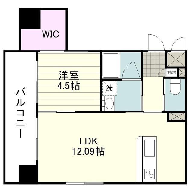 エヴォルート谷山中央(1LDK/4階)の間取り写真