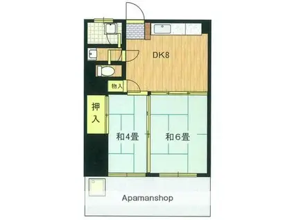 児島マンション(2DK/1階)の間取り写真