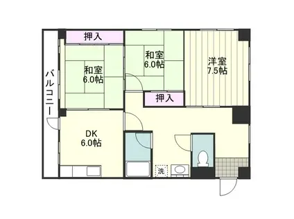 丸政ビル(3DK/4階)の間取り写真