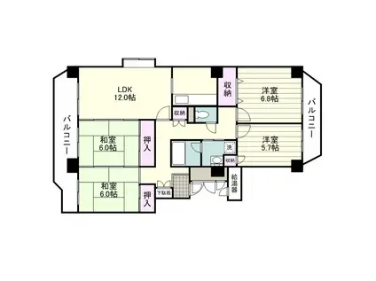 日商岩井シーサイドマンション2号棟(4LDK/10階)の間取り写真