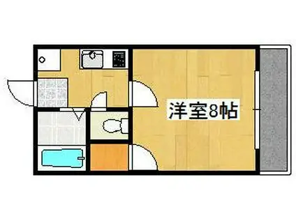 ロゼーヌ脇田(1K/5階)の間取り写真