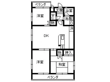 コーポパティオ(3LDK/2階)の間取り写真