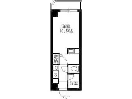 レインボー荒田Ⅱ(1K/4階)の間取り写真