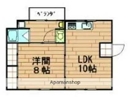 第1しんでんビル(1LDK/2階)の間取り写真