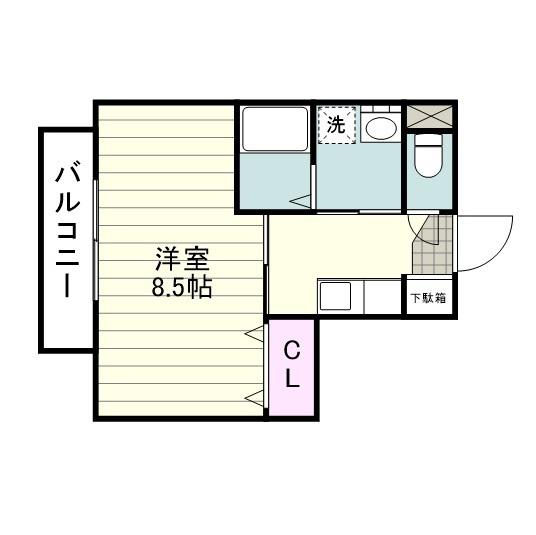 BIOTOPE(1K/5階)の間取り写真