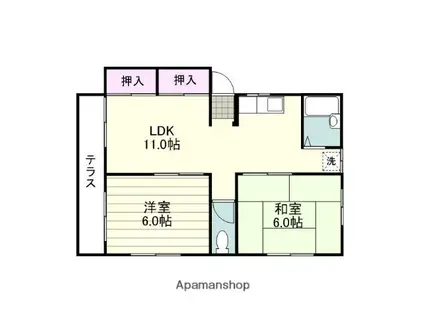 リ・アビタシオン(2LDK/1階)の間取り写真