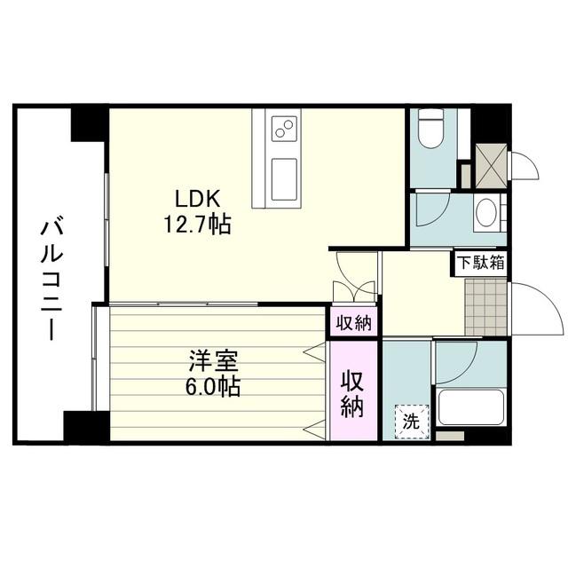 ウェルブライト照国(1LDK/3階)の間取り写真