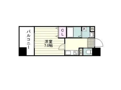 ルミナス平之町(1K/11階)の間取り写真