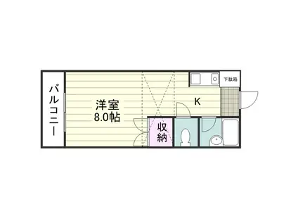 ドミール郡元(ワンルーム/3階)の間取り写真