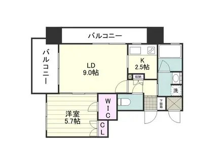 RJRプレシア郡元(1LDK/7階)の間取り写真