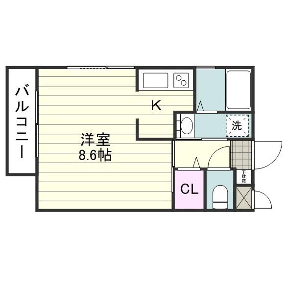 アーデルメゾン(ワンルーム/2階)の間取り写真
