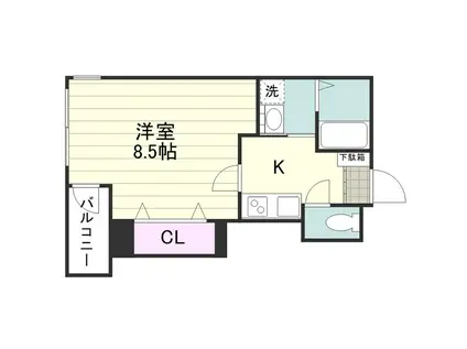 サンラクーアビル(1K/3階)の間取り写真