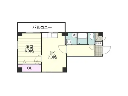 SK-Ⅰベイサイド(1DK/4階)の間取り写真