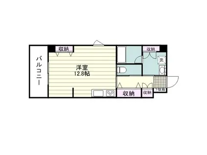 メゾン ド ヴァン・ドゥ(ワンルーム/3階)の間取り写真