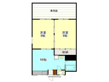 BELL APRTMENT Ⅵ(2DK/2階)の間取り写真