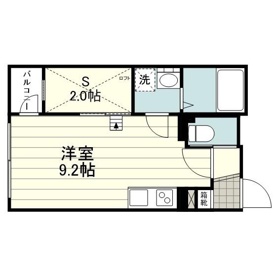 鹿児島市唐湊線 中洲通駅 徒歩5分 4階建 築4年(ワンルーム/3階)の間取り写真