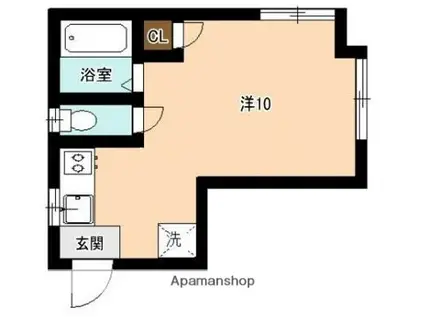 岩﨑ビル(ワンルーム/3階)の間取り写真